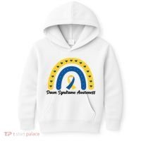 Down Syndrome Awareness Rainbow Ribbon Kids Hoodie thumb 0