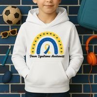 Down Syndrome Awareness Rainbow Ribbon Kids Hoodie thumb 2