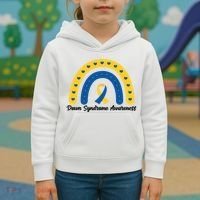 Down Syndrome Awareness Rainbow Ribbon Kids Hoodie thumb 3