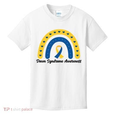 Down Syndrome Awareness Rainbow Ribbon Kids T-Shirt