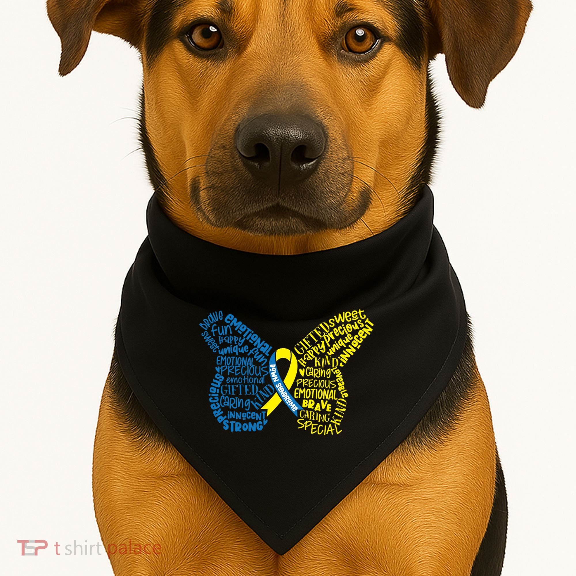 Down Syndrome Awareness Butterfly USA-Made Doggie Bandana