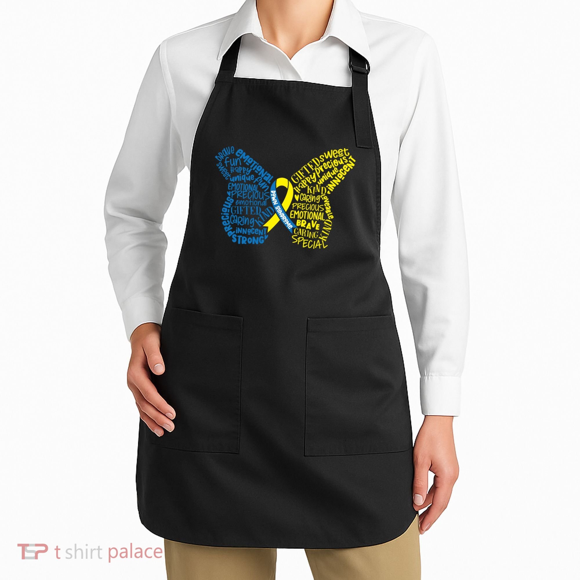Down Syndrome Awareness Butterfly Apron