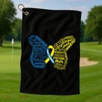 Down Syndrome Awareness Butterfly Golf Towel thumb 1