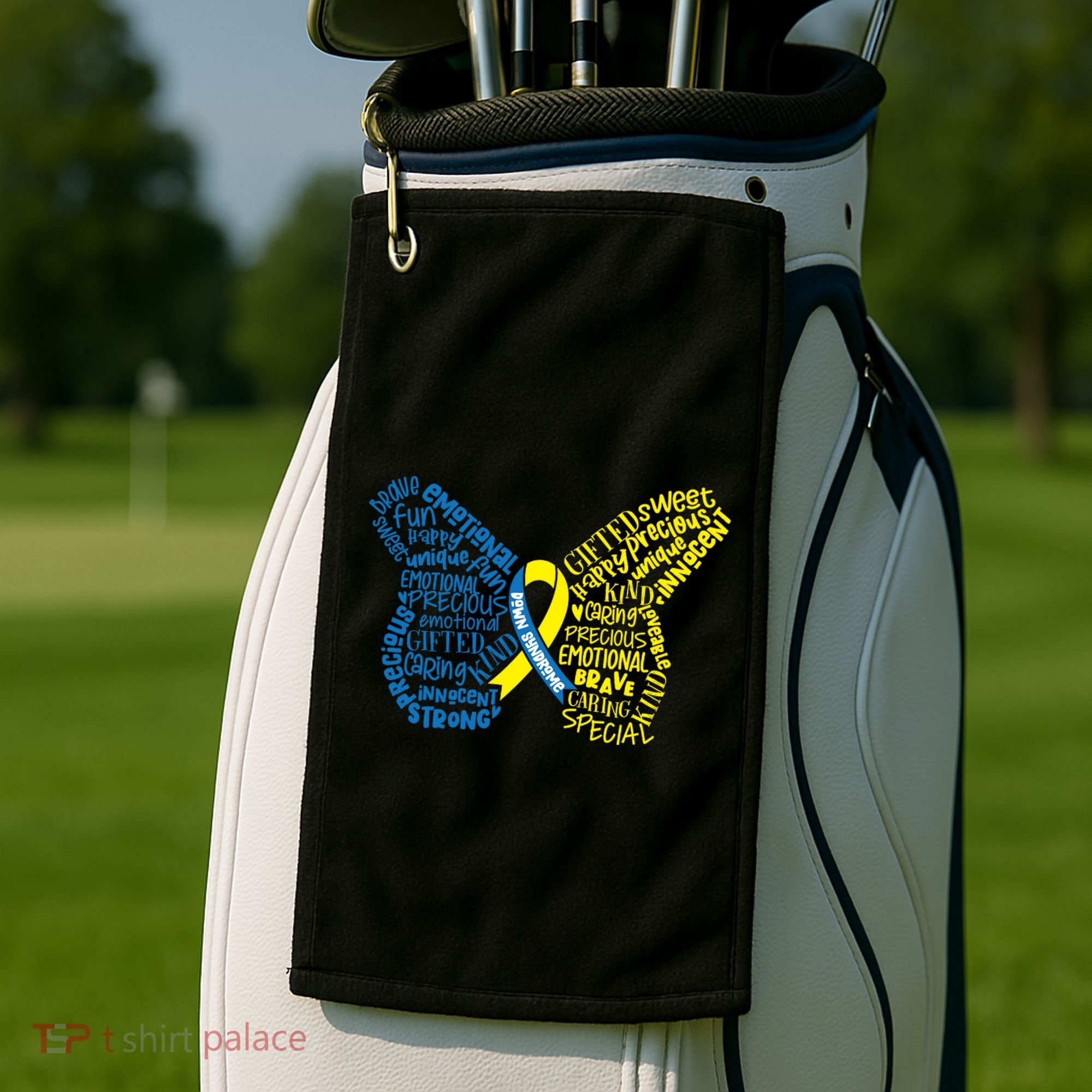 Down Syndrome Awareness Butterfly Golf Towel