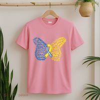 Down Syndrome Awareness Butterfly T-Shirt thumb 2