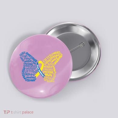 Down Syndrome Awareness Butterfly Button