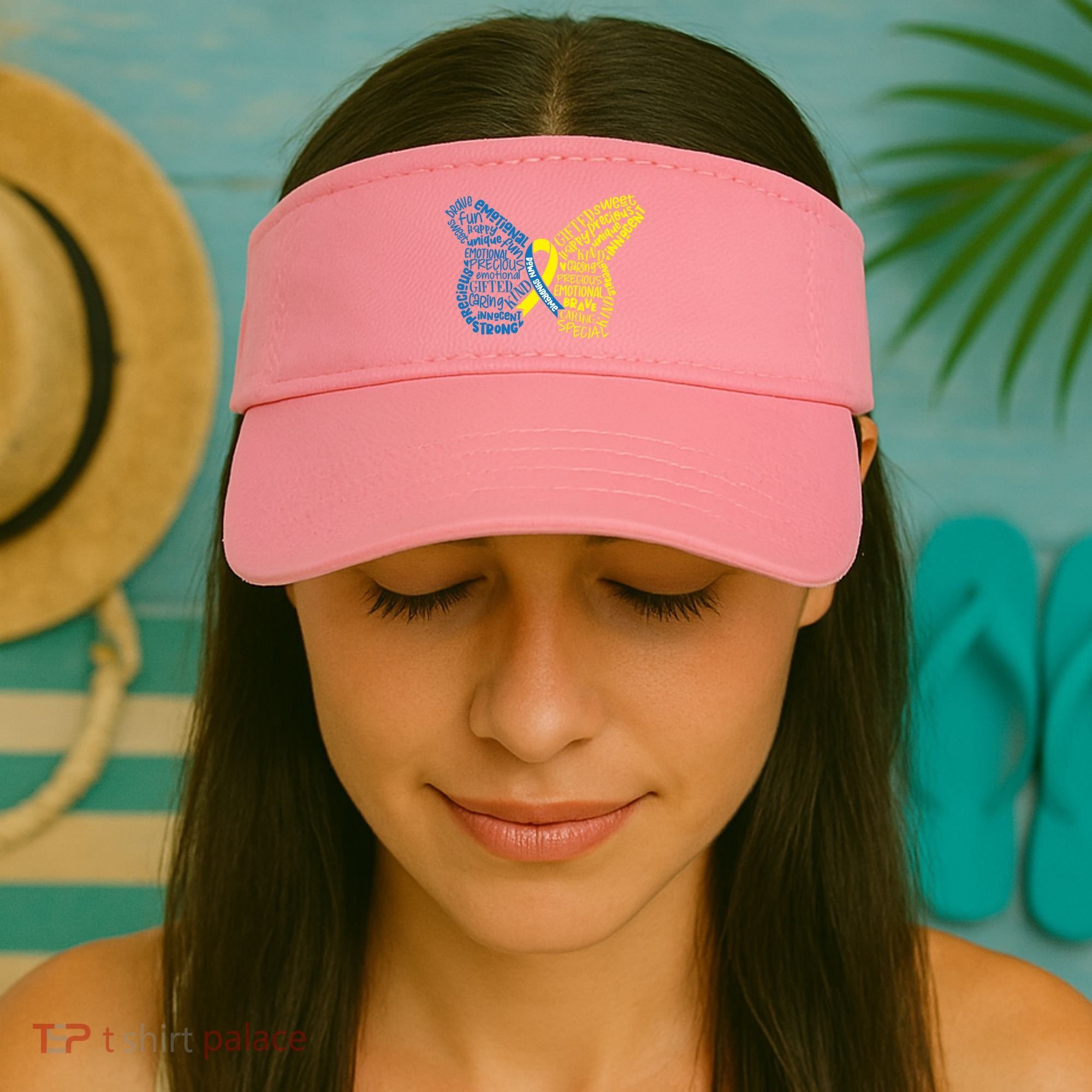 Down Syndrome Awareness Butterfly Visor
