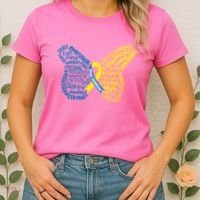 Down Syndrome Awareness Butterfly Women's T-Shirt thumb 2
