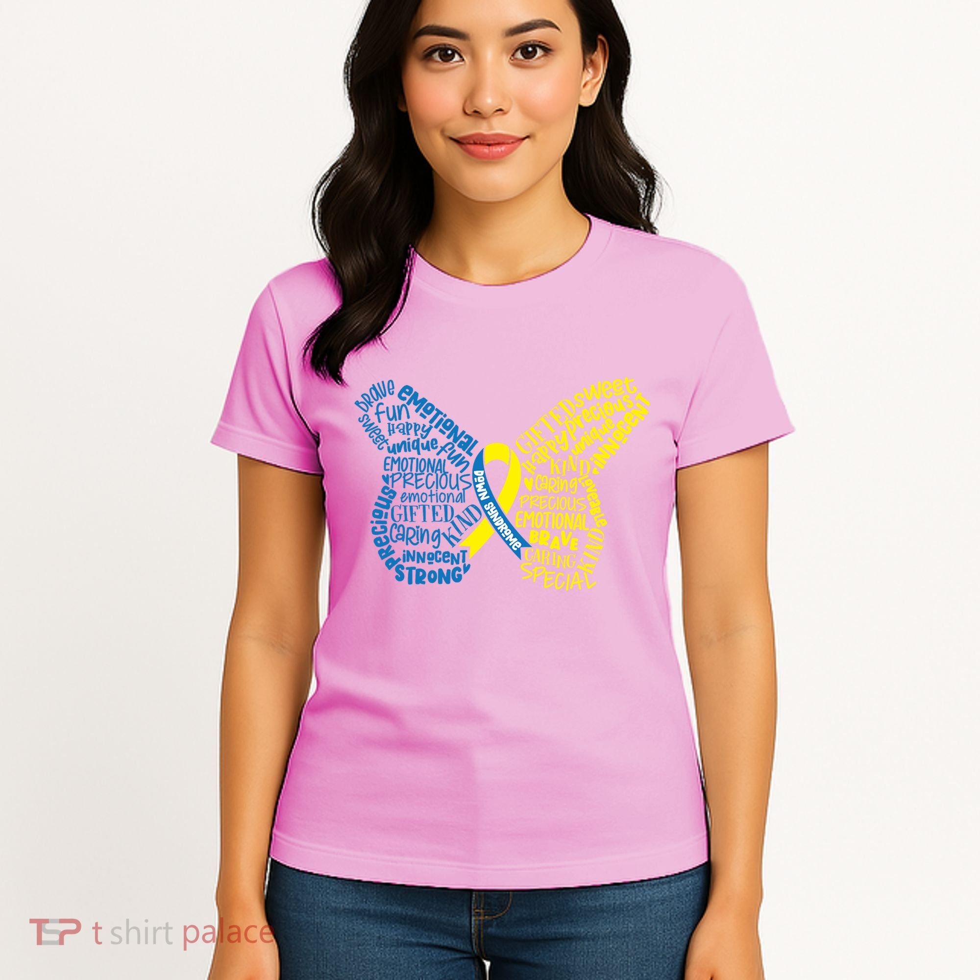 Down Syndrome Awareness Butterfly Women's T-Shirt
