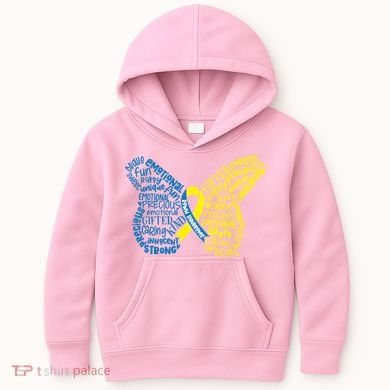 Down Syndrome Awareness Butterfly Kids Hoodie
