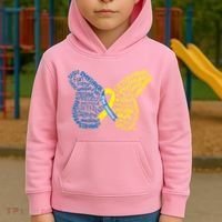 Down Syndrome Awareness Butterfly Kids Hoodie thumb 2