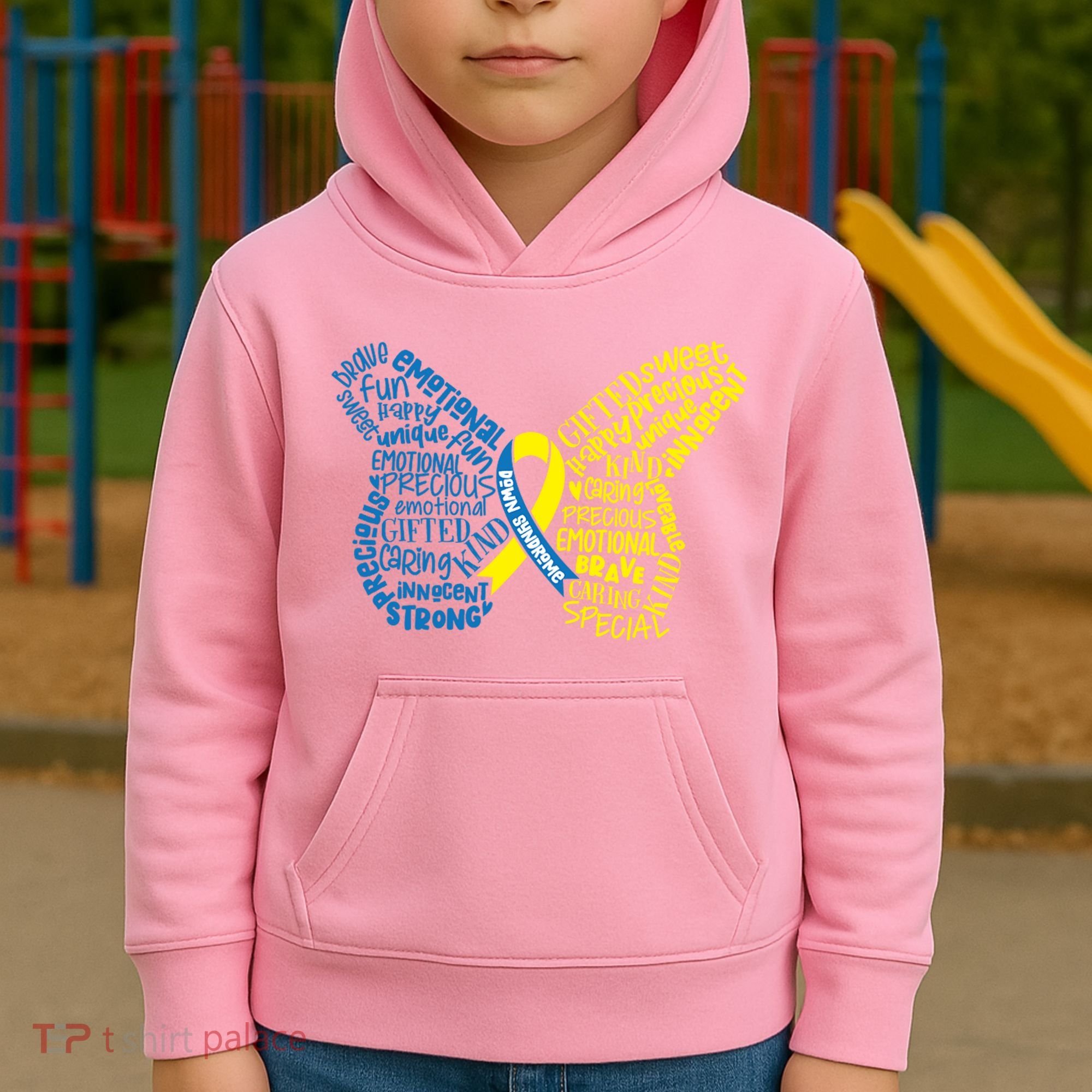 Down Syndrome Awareness Butterfly Kids Hoodie
