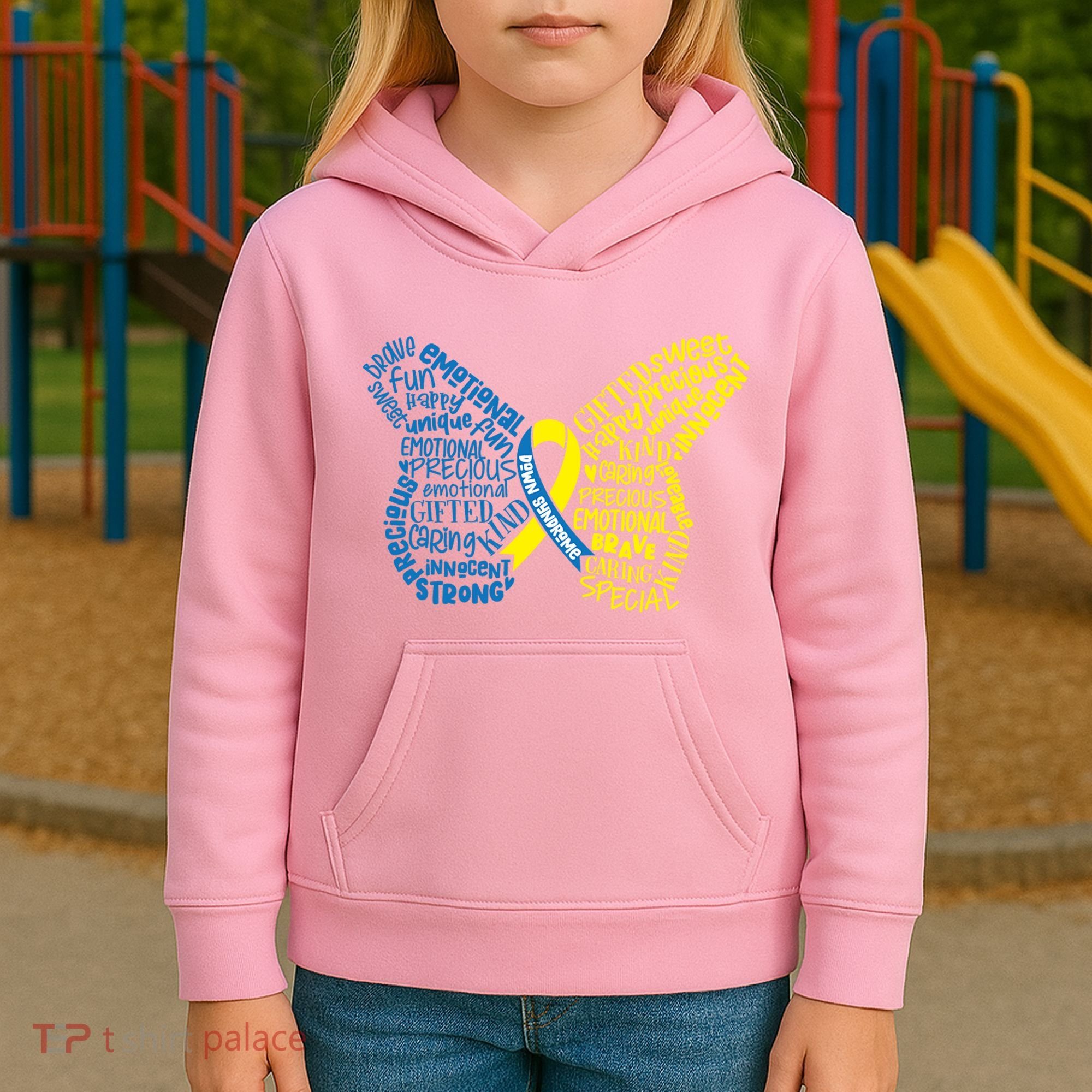 Down Syndrome Awareness Butterfly Kids Hoodie