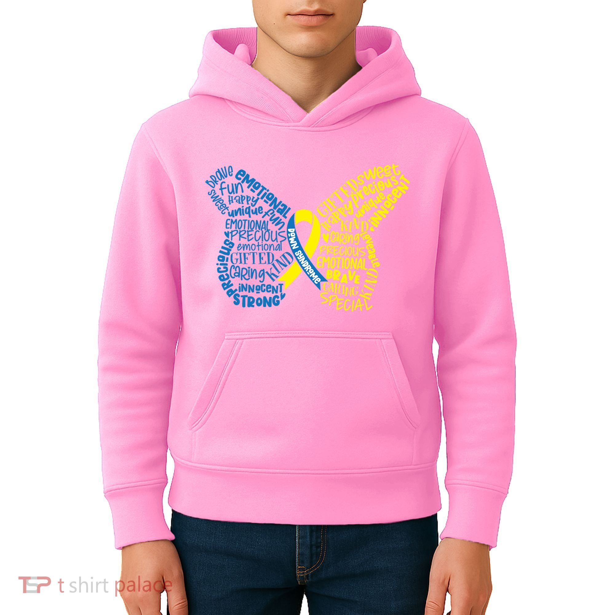 Down Syndrome Awareness Butterfly Kids Hoodie