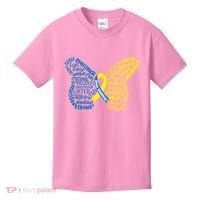 Down Syndrome Awareness Butterfly Kids T-Shirt thumb 0
