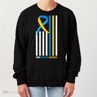 Down Syndrome Awareness Ribbon Flag Women's Sweatshirt thumb 0