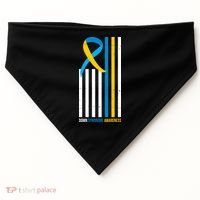 Down Syndrome Awareness Ribbon Flag USA-Made Doggie Bandana thumb 0