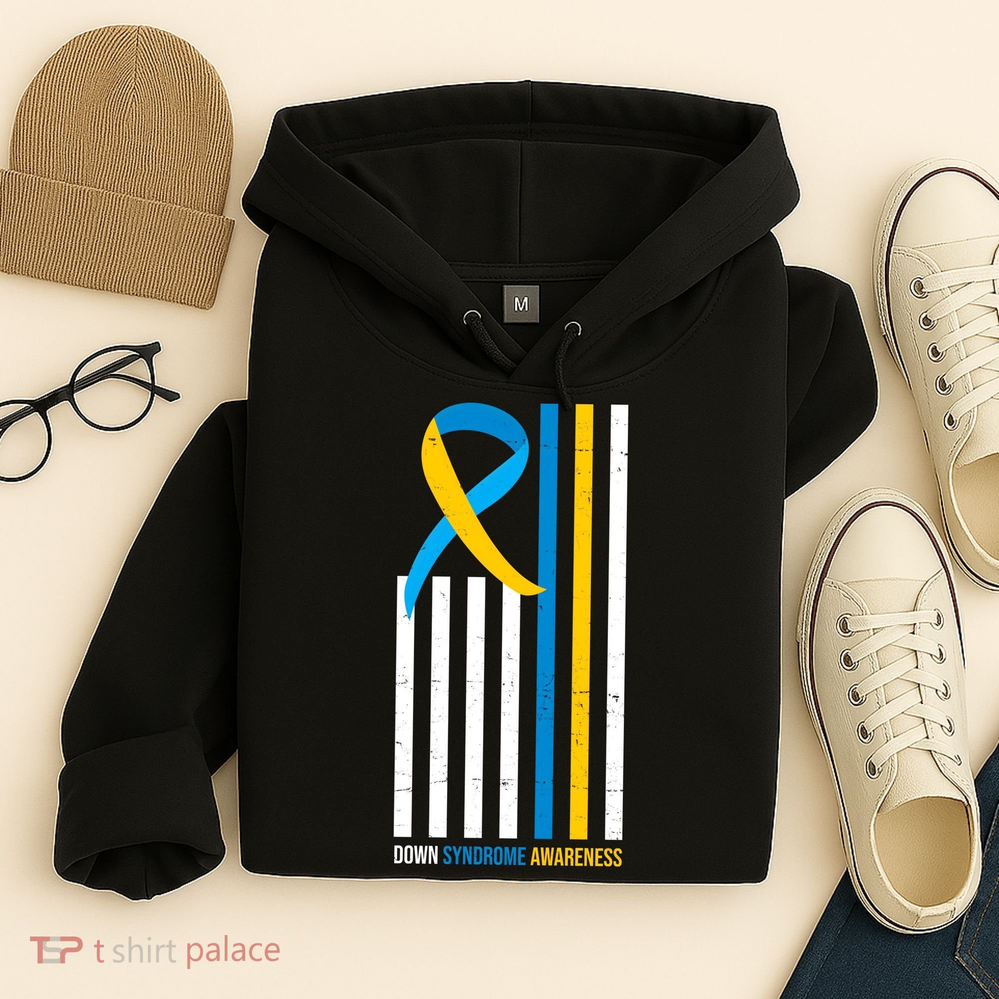 Down Syndrome Awareness Ribbon Flag Hoodie