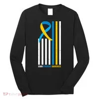 Down Syndrome Awareness Ribbon Flag Long Sleeve Shirt thumb 0