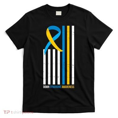 Down Syndrome Awareness Ribbon Flag T-Shirt