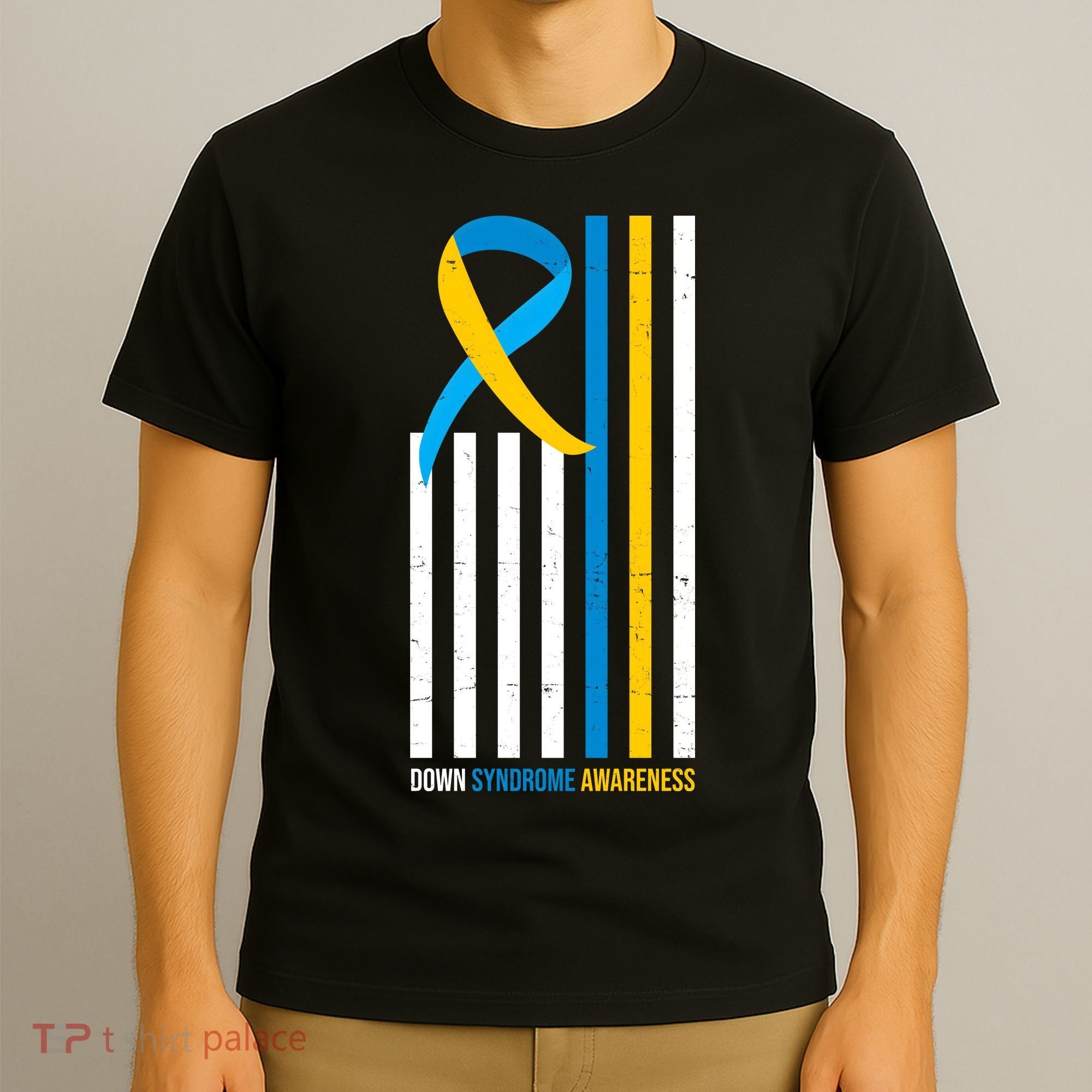 Down Syndrome Awareness Ribbon Flag T-Shirt