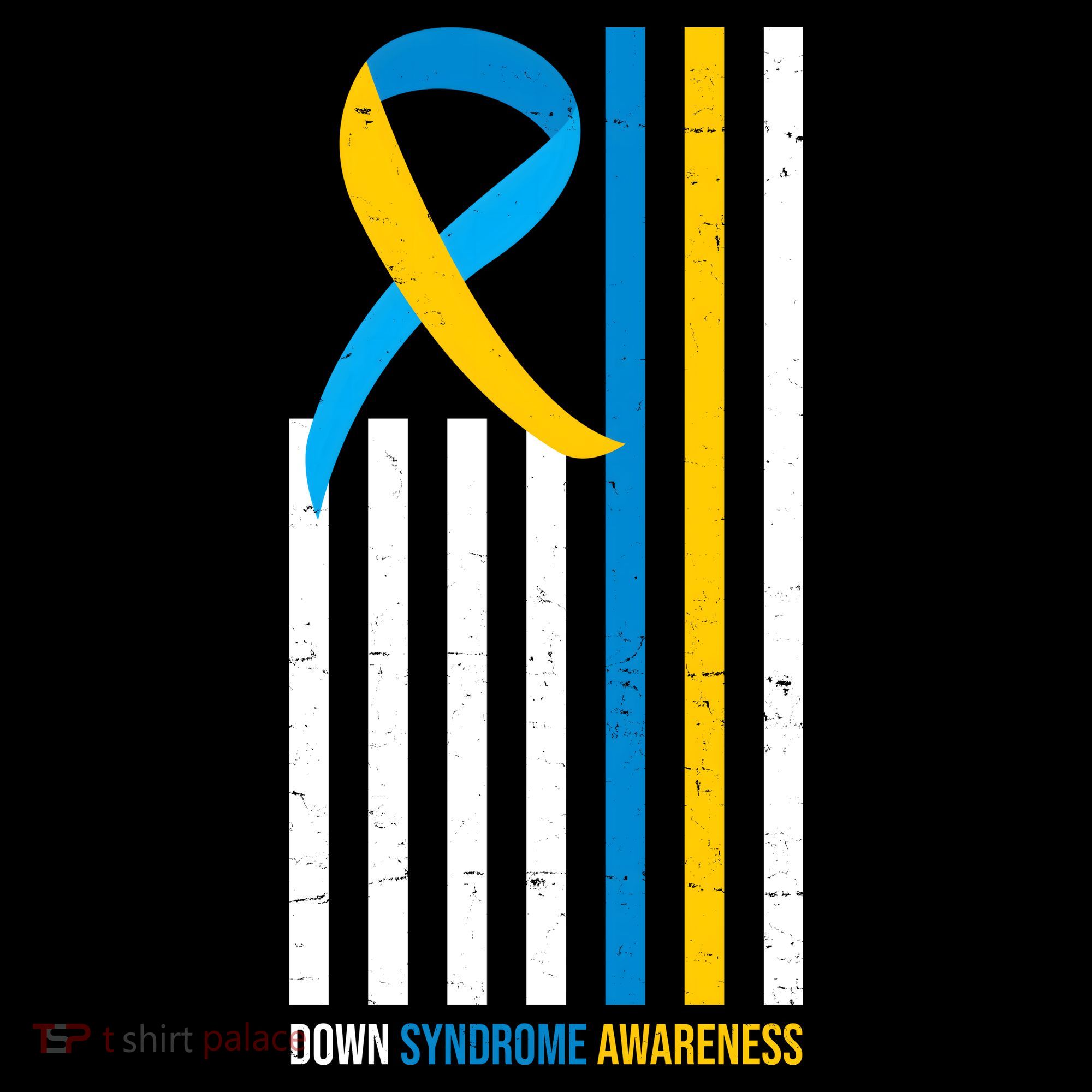 Down Syndrome Awareness Ribbon Flag T-Shirt