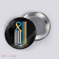 Down Syndrome Awareness Ribbon Flag Button thumb 0