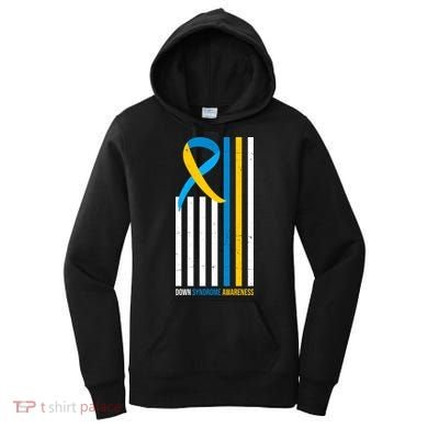 Down Syndrome Awareness Ribbon Flag Women's Hoodie