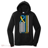 Down Syndrome Awareness Ribbon Flag Women's Hoodie thumb 0