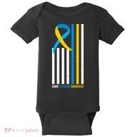 Down Syndrome Awareness Ribbon Flag Baby Bodysuit thumb 0