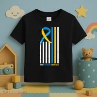Down Syndrome Awareness Ribbon Flag Toddler T-Shirt thumb 3