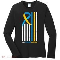 Down Syndrome Awareness Ribbon Flag Women's Long Sleeve Shirt thumb 0