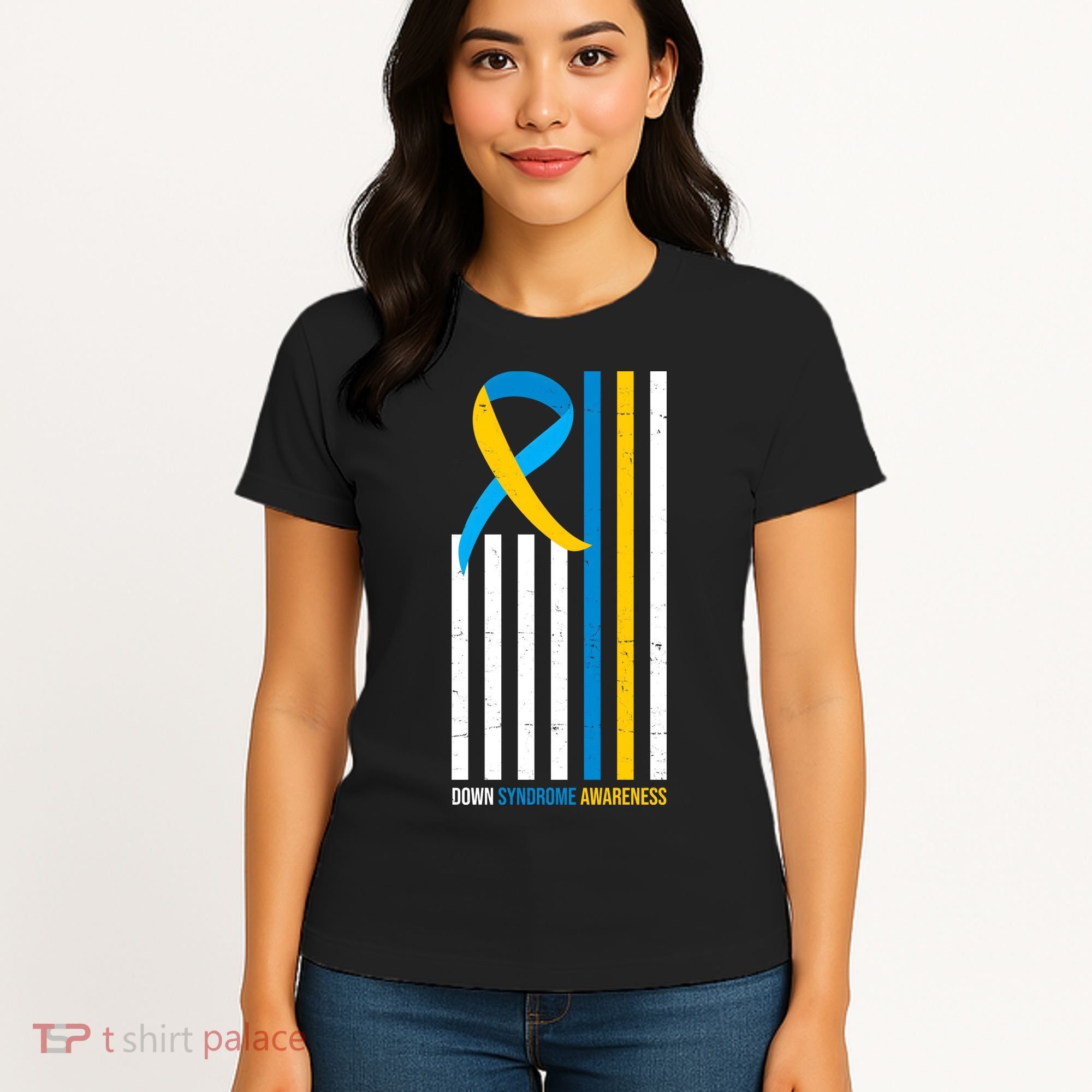 Down Syndrome Awareness Ribbon Flag Women's T-Shirt