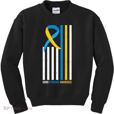 Down Syndrome Awareness Ribbon Flag Kids Sweatshirt