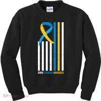 Down Syndrome Awareness Ribbon Flag Kids Sweatshirt thumb 0