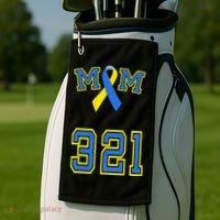 Down Syndrome Awareness Trisomy 21 Mom T 3 21 Month Golf Towel thumb 2
