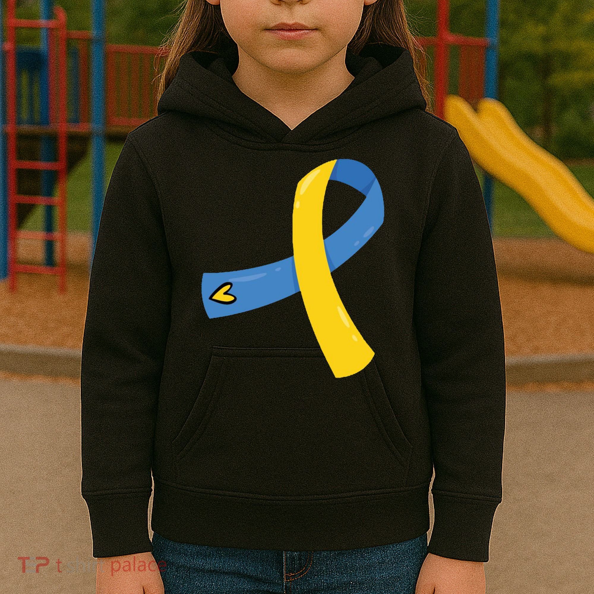 Down Syndrome Awareness Ribbon Kids Hoodie