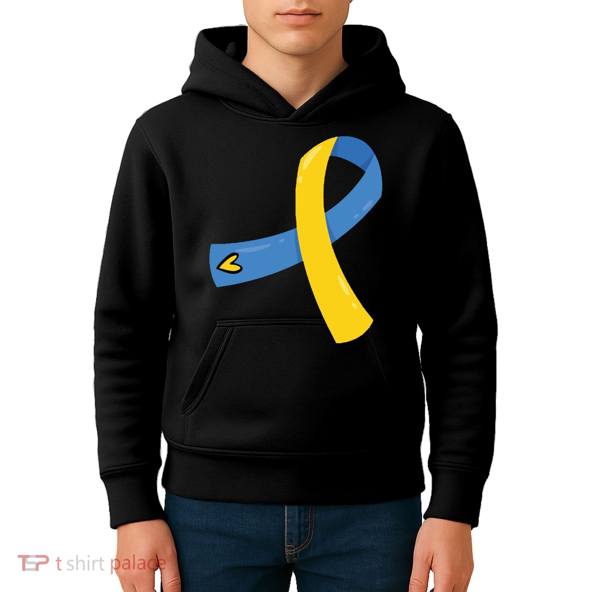 Down Syndrome Awareness Ribbon Kids Hoodie