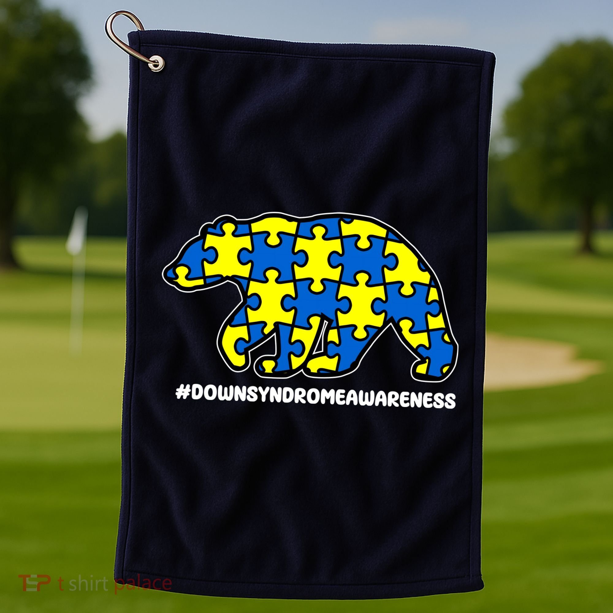 Down Syndrome Awareness Bear Golf Towel