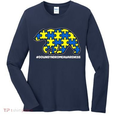 Down Syndrome Awareness Bear Women's Long Sleeve Shirt