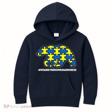 Down Syndrome Awareness Bear Kids Hoodie