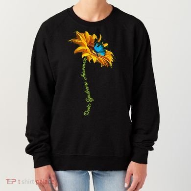 Down Syndrome Awareness Butterfly Sunflower Women's Sweatshirt