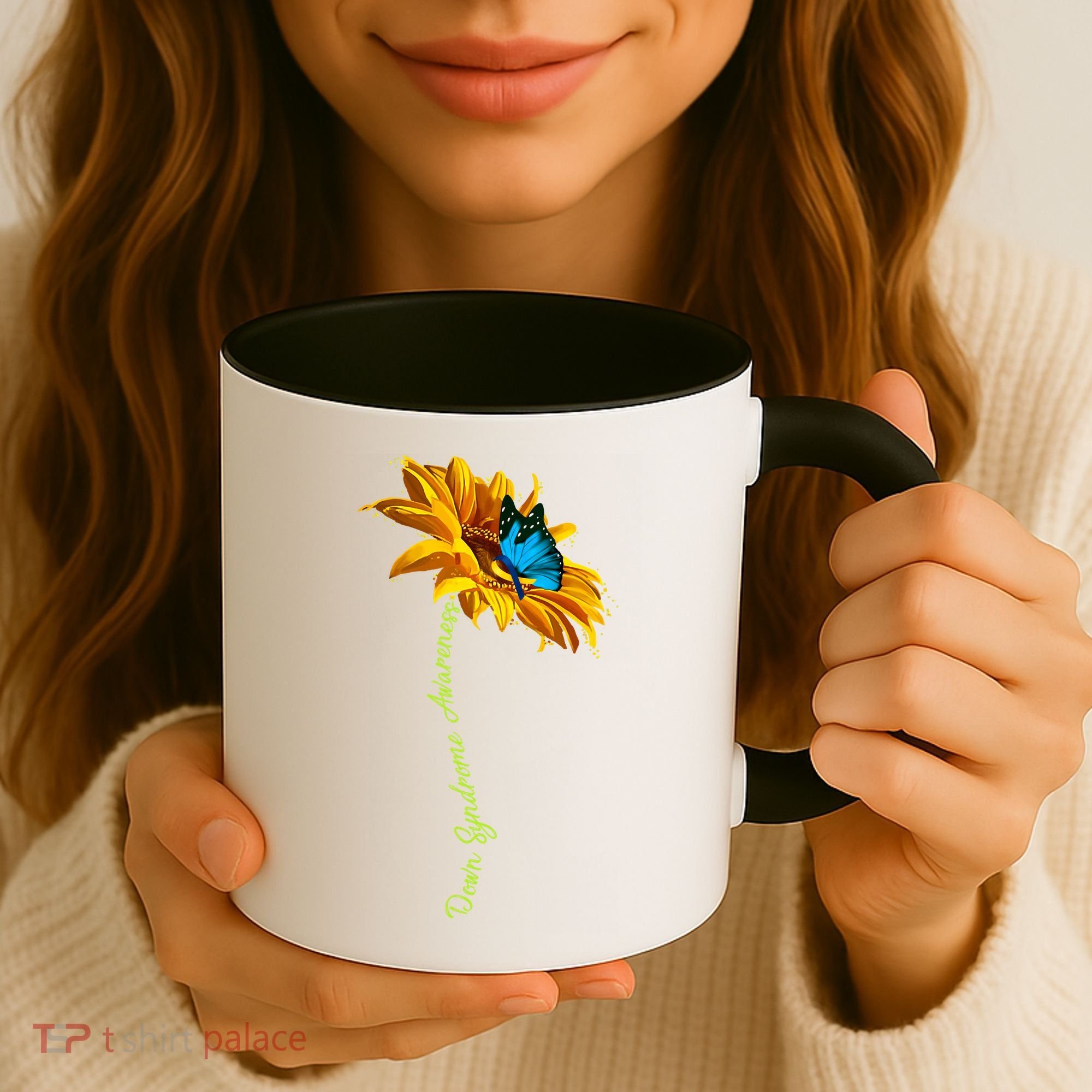 Down Syndrome Awareness Butterfly Sunflower Coffee Mug
