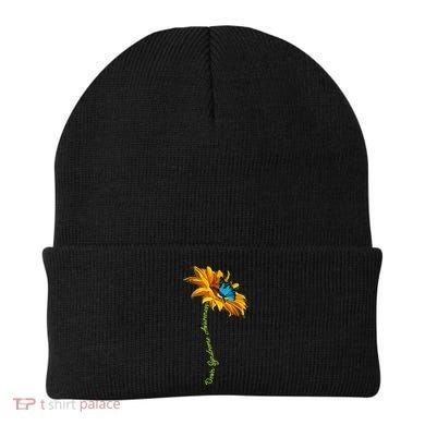 Down Syndrome Awareness Butterfly Sunflower Beanie