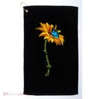 Down Syndrome Awareness Butterfly Sunflower Golf Towel thumb 0