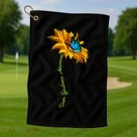 Down Syndrome Awareness Butterfly Sunflower Golf Towel thumb 1