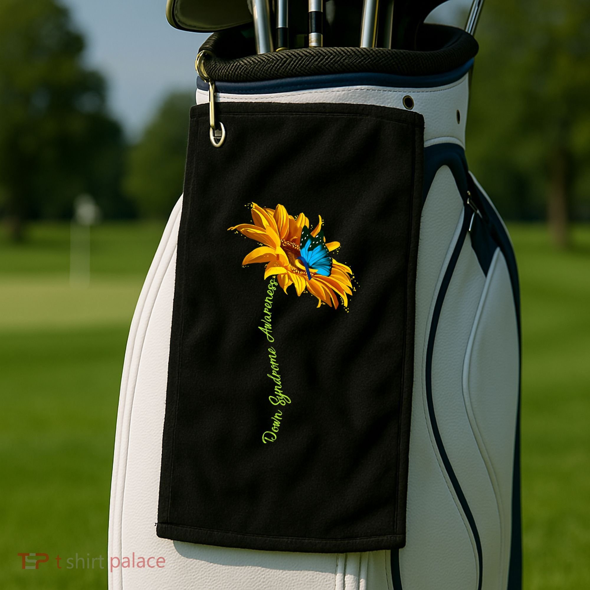 Down Syndrome Awareness Butterfly Sunflower Golf Towel