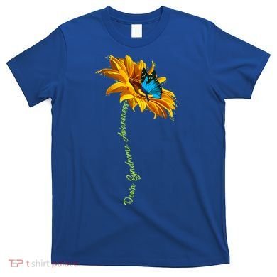 Down Syndrome Awareness Butterfly Sunflower T-Shirt