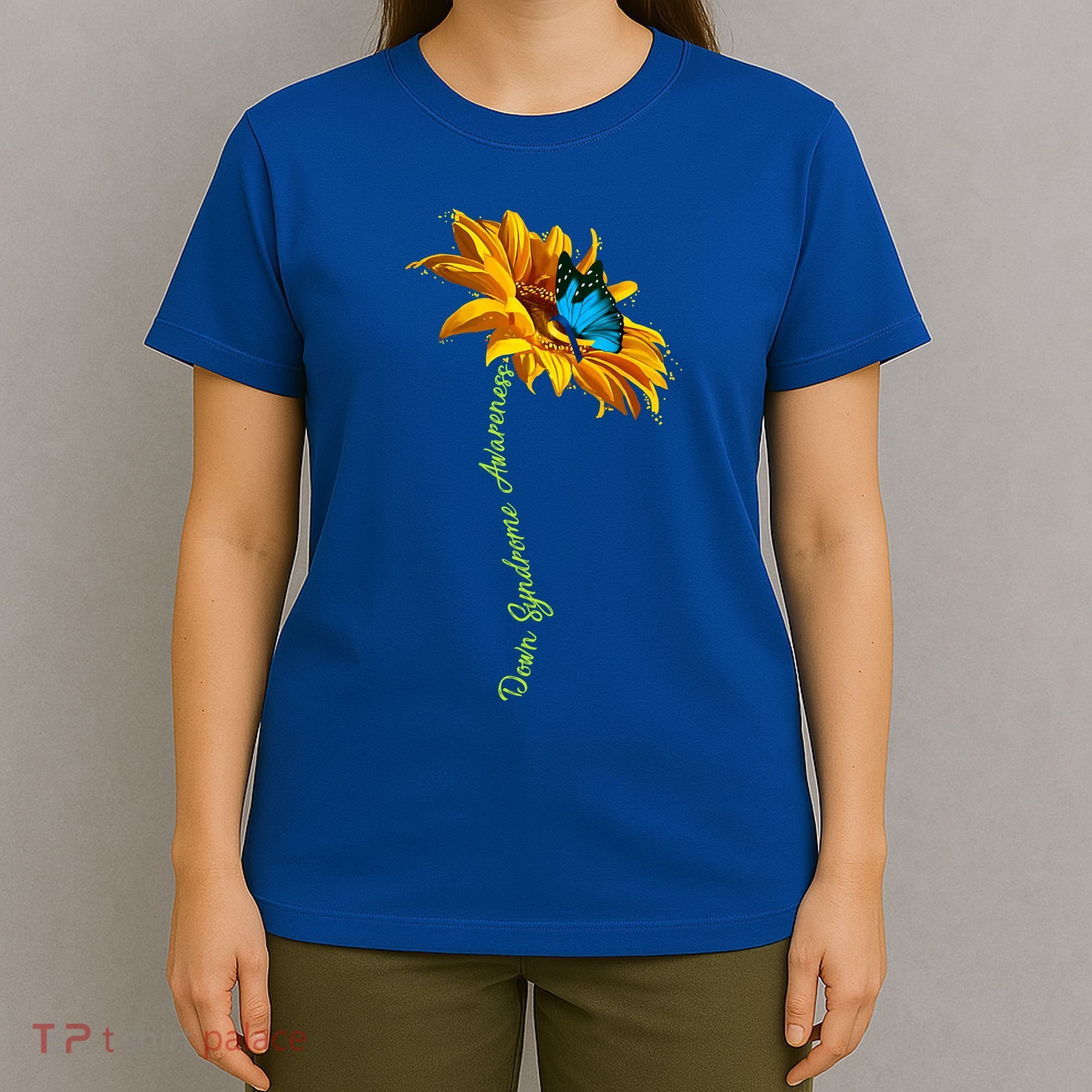 Down Syndrome Awareness Butterfly Sunflower T-Shirt
