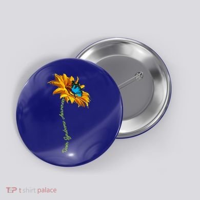 Down Syndrome Awareness Butterfly Sunflower Button